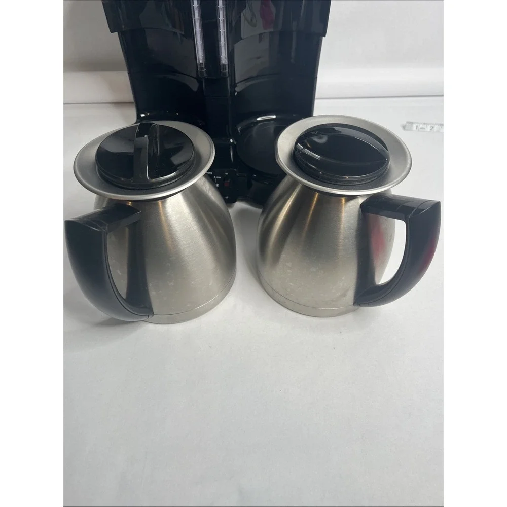 KRUPS Duothek F324 1500W Double Thermal Carafe Drip Coffee Maker with Lids EUC